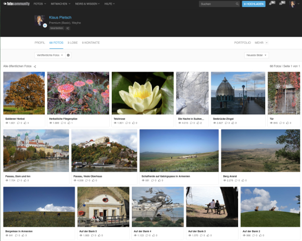 Bildschirmfoto-fotocommunity Web-Projekte